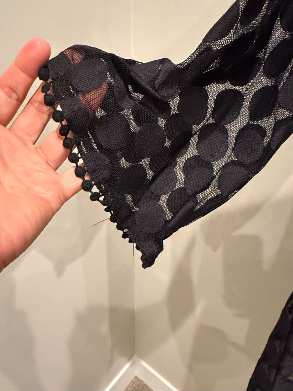 Sheer Black Polka Dot Cover-Up - Picture 3 of 4